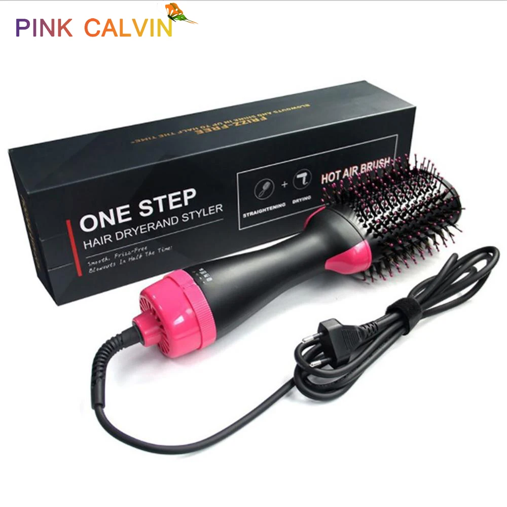 2 in 1 Multifunctional Hair Dryer & Volumizer Rotating Hair Brush Roller Rotate Styler Comb Styling Straightening Curling Iron
