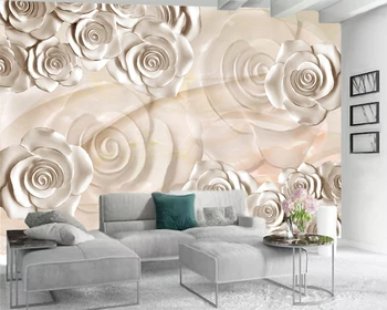 

3D Wallpaper Flower Modern Flora 3d Wallpaper Simple and Retro Gold Rose Romantic Flora Decorative Silk 3d Mural Wallpaper