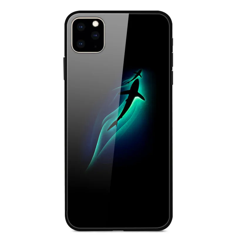 20 Закаленное стекло чехол для iPhone 11 11Pro максимальный Чехол Мягкий бампер задняя крышка для iPhone 11 Pro Max телефон стеклянная крышка для iPhone11 - Цвет: 20