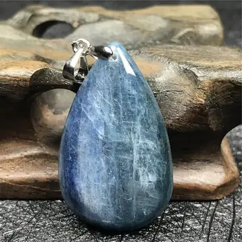 

Natural Blue Kyanite Pendant For Women Man Water Drop Gemstone 32x20x6mm Beads Crystal 925 Silver Beauty Fashion Jewelry AAAAA