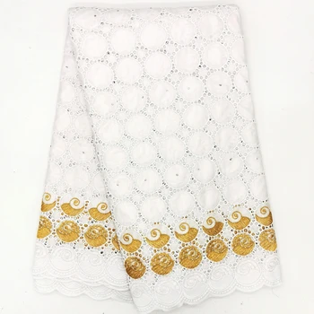 

high quality African bazin riche fabric with brode Latest fashion embroidery bazin lace fabric with net lace 7 yards