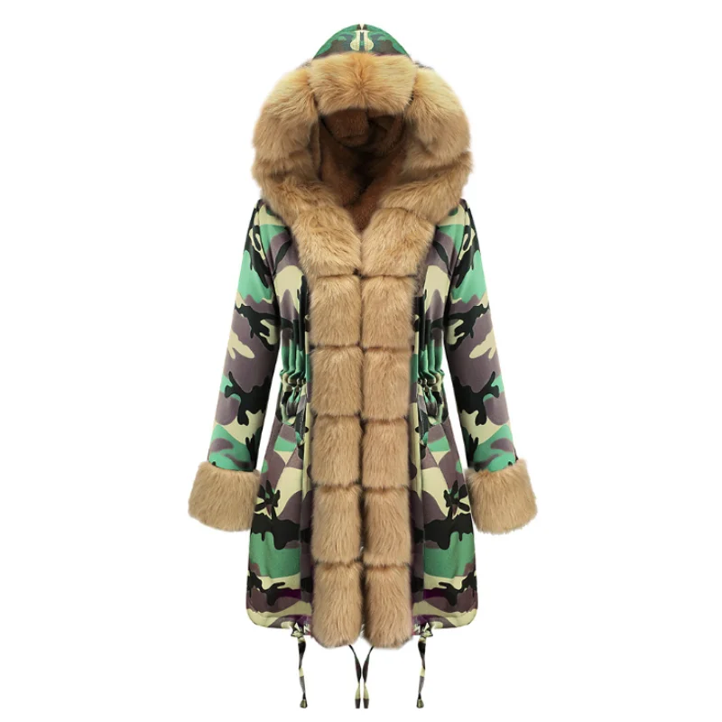 new fashion winter jacket women Imitation fur collar loose long parkas big fur outerwear