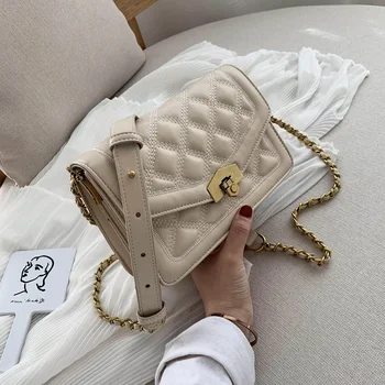 

European Fashion Female Square Bag 2020 New High Quality PU Leather Women's Designer Handbag Lock Chain Shoulder Messenger bags