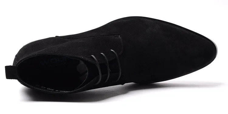 QYFCIOUFU/Новые Брендовые мужские ботинки из натуральной коровьей кожи; Модные Замшевые мужские ботильоны; Модные мужские повседневные модельные ботинки на шнуровке