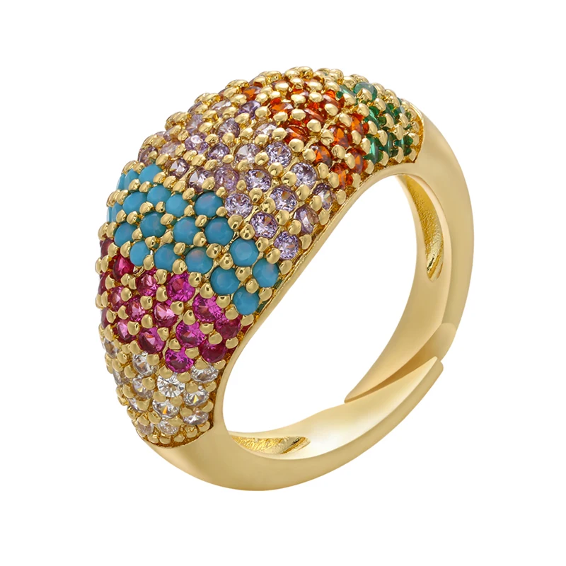 Elegant Gold-Tone Rainbow Ring for Women - Fashion Jewelry Wholesale