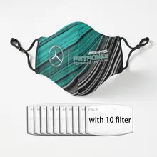 Cyan Gray Vortex    F1 Adult  Mask Dust Reusable Luxury Polyester Face Mouth Mask With Filter