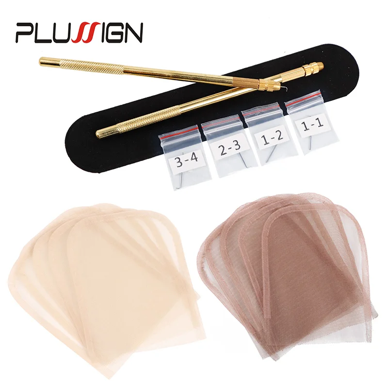 4X4 13X4 Transparent Brown Hd Lace Closure Frontal Lace Wig Base Diy Wig Tools Ventilating Needles For Making 5Pcs/Lot hair styling tool hair styling tools wig accessories
