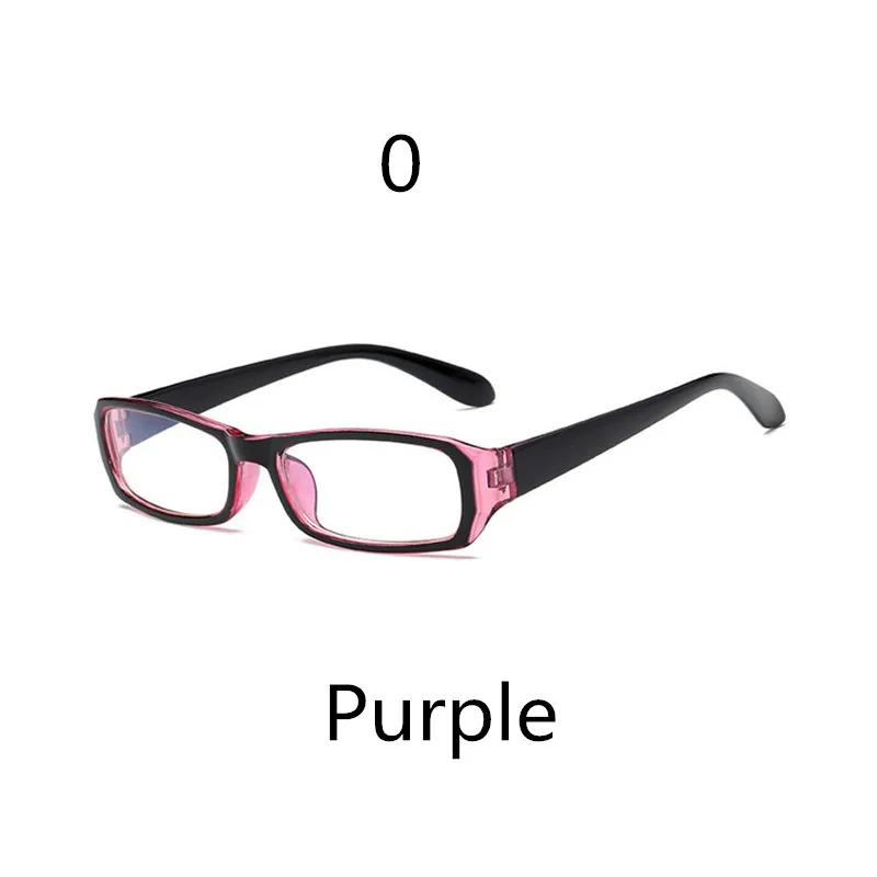 Purple 0 Elbru, анти-синий светильник, квадратные очки для близорукости, для женщин и мужчин, готовые близорукие очки, диоптрия-4,0 до-, унисекс - Цвет оправы: Purple 0