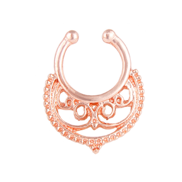 Stainless Steel Fake Nose Ring Septum Piercing Cheater Clip On Non Piercing Nose Ring Fake Septum Jewelry Faux Percing Nez