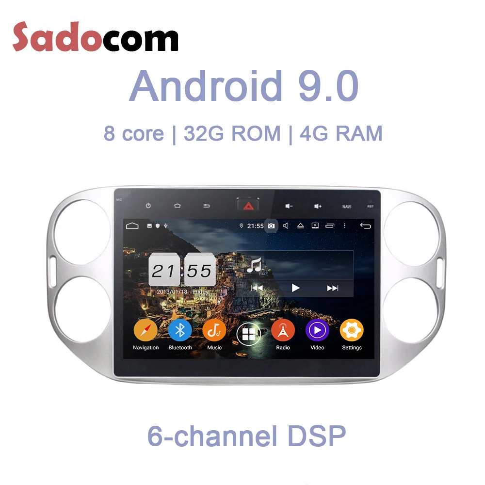 DSP TDA7851 10 1 &quotHD Android 9 0 для VW Tiguan 2013 2014 2015 4 Гб ОЗУ автомобильный DVD-плеер GPS Glonass карта