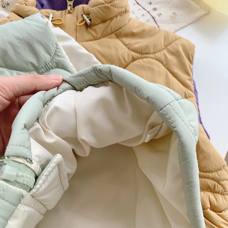 WLG Autumn winter boys girls vest kids turtleneck yellow green cotton vest baby winter casual clothes