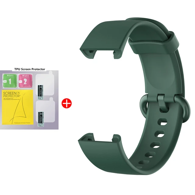 Replacement Strap For XiaoMi Mi Watch Lite Strap Silicone Watchband For XiaoMi Mi Watch Lite Smart Watch Strap Bracelet Dark Green With Film