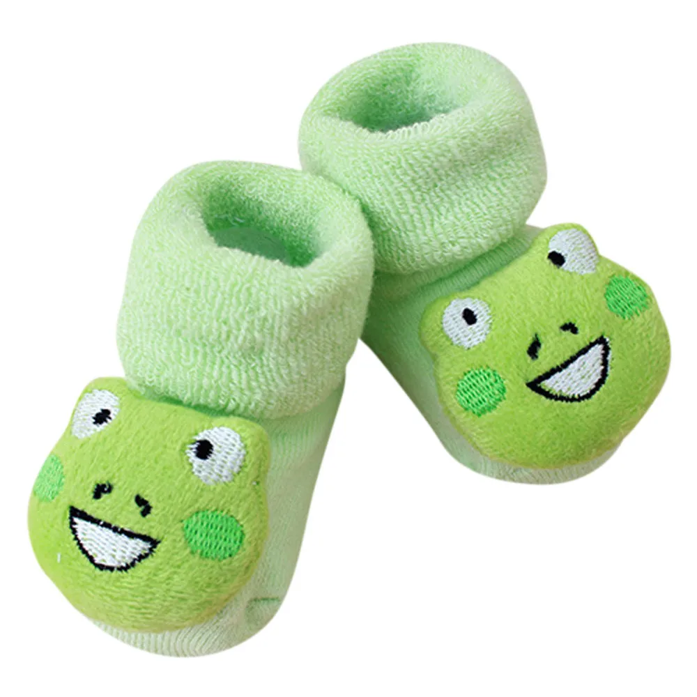 1 пара Противоскользящих теплых носков тапочки для мальчиков и девочек с мультяшными животными зимние мягкие хлопковые домашние носки для прогулок Y810 - Цвет: A