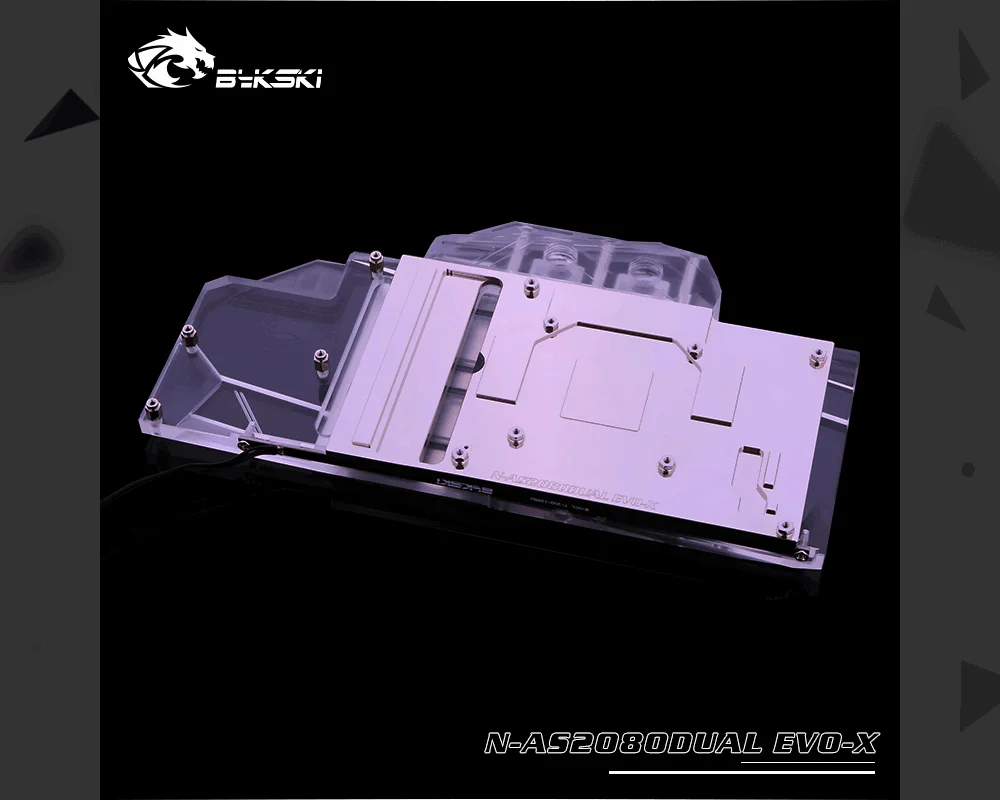 Bykski N-AS2080DUAL EVO-X, полное покрытие видеокарты водяного охлаждения блок, для Asus Dual RTX2080 8G Evo
