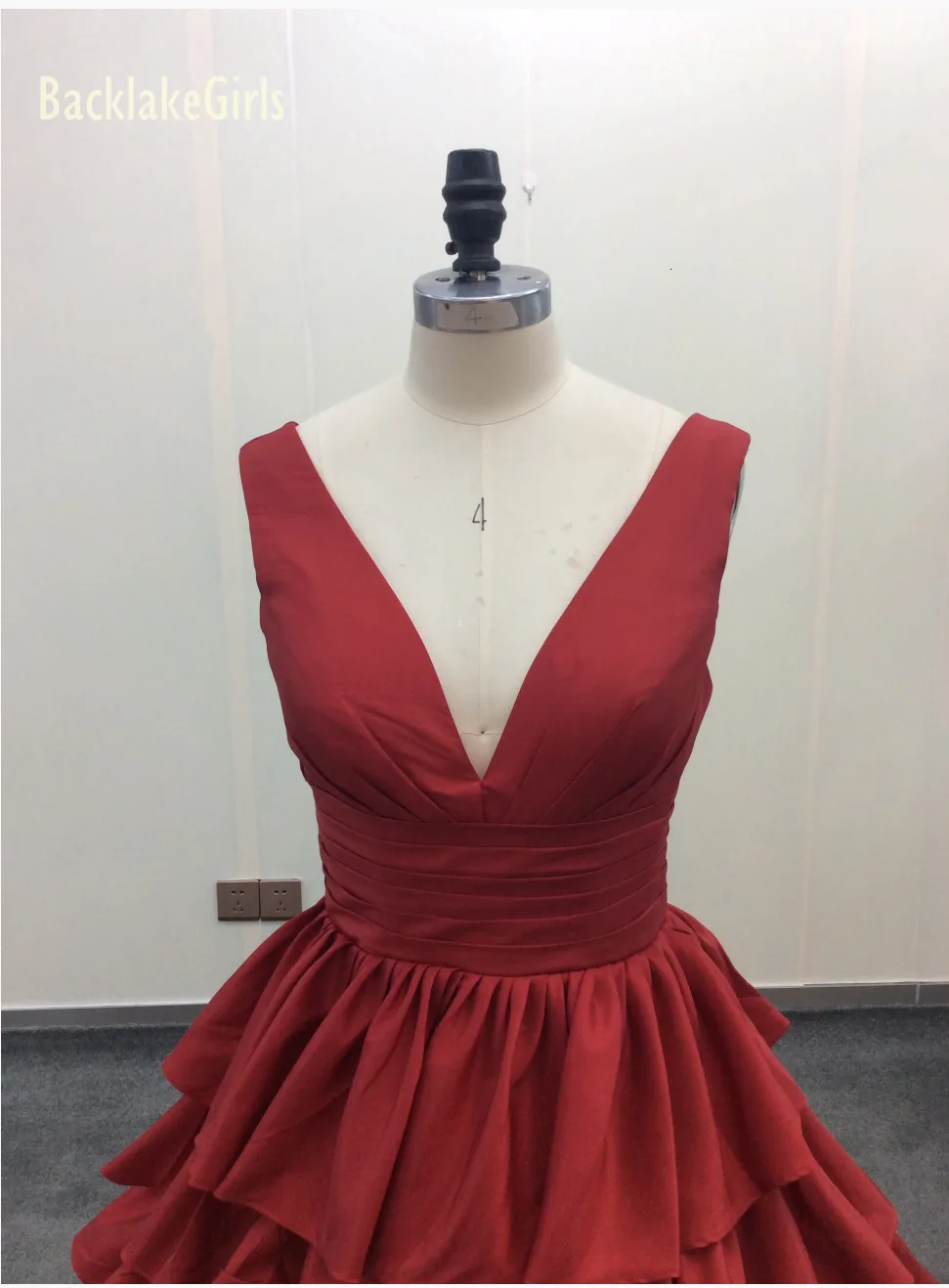 BacklakeGirls Robe De soireue Rouge красные вечерние платья сексуальное платье с v-образным вырезом без рукавов Многоуровневое Длинное нарядное платье vestidos Noche