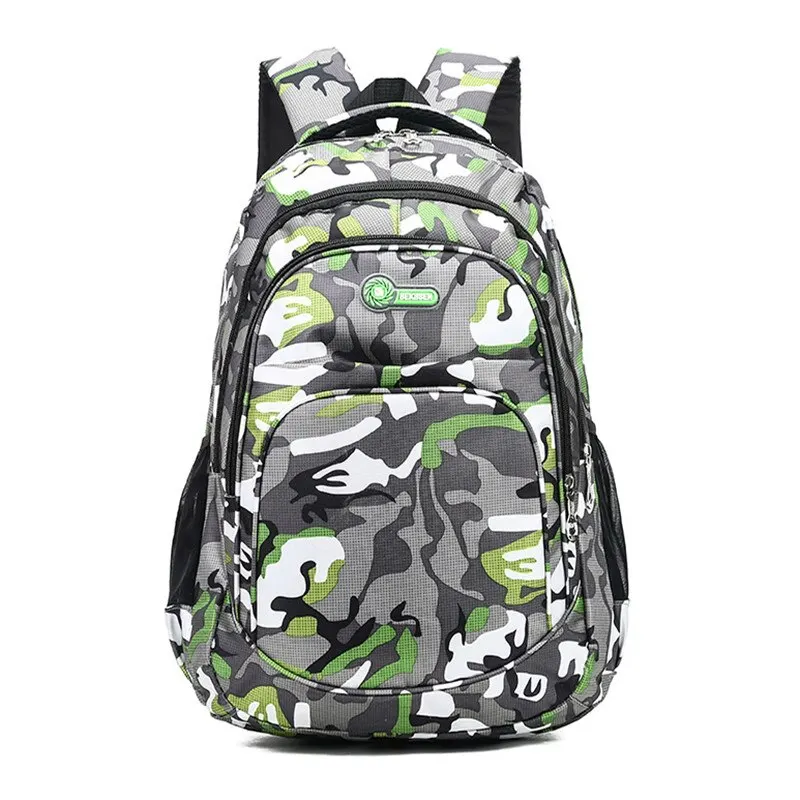 NIBESSER два размера камуфляжные водонепроницаемые школьные сумки для девочек и мальчиков Детский рюкзак Детская сумка для книг Mochila Escolar школьный рюкзак - Цвет: green large