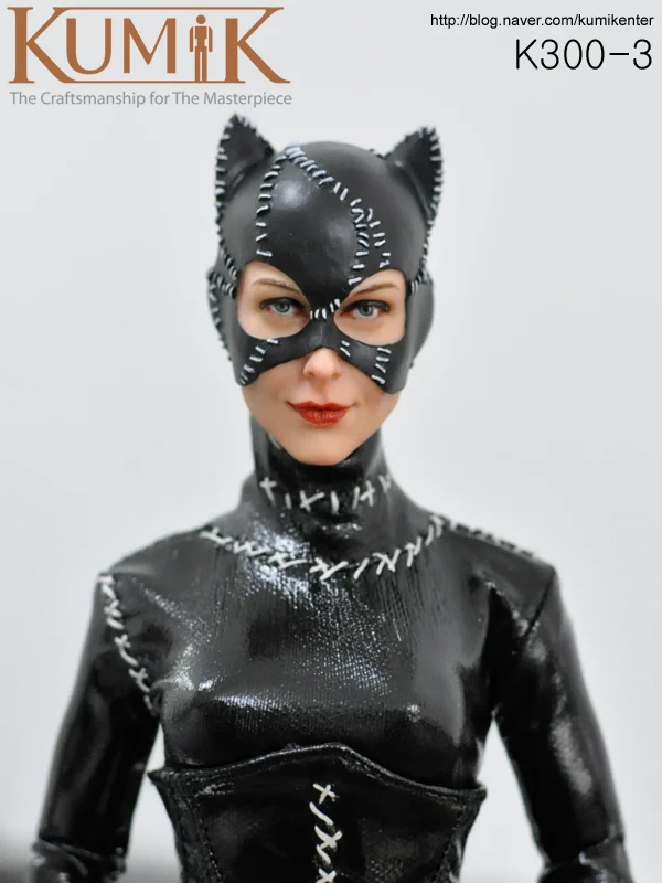 Кумик 1/6 K300-3 Бэтмен Женщина-кошка фигурка игрушка 12 ''черный костюм голова тело полный набор