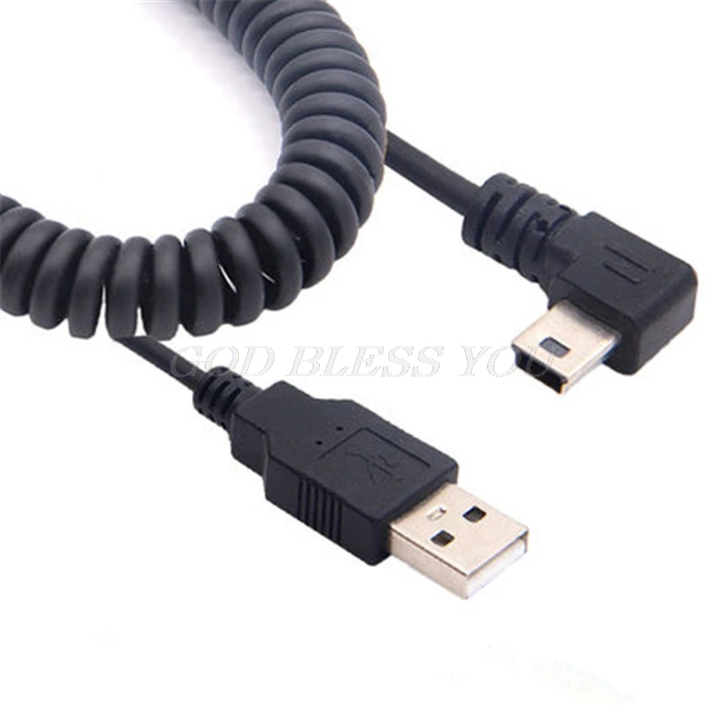 Практичный 90 градусов левый угол USB 2,0 A папа-левый угол мини B 5p Мужской кабель