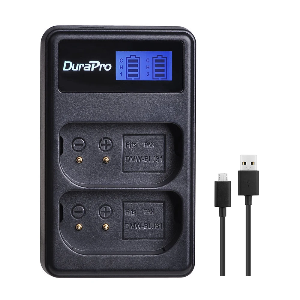 DuraPro 2 шт. DMW-BLJ31 DMW BLJ31 батарея+ ЖК USB зарядное устройство для Panasonic LUMIX S1, S1R, S1H беззеркальных камер - Цвет: Only Charger