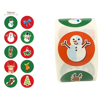 

500pcs/roll Christmas Gift Decoration Sticker For Package Stationery Sticker