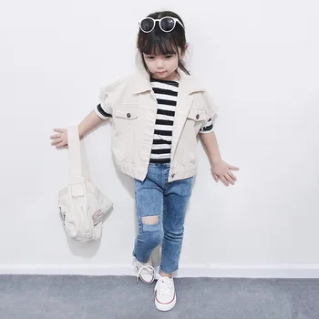 

2020 Spring Summer Girls Waistcoat Fashion Denim Kids Vests