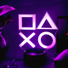 Lampe de nuit 3D pour salle de jeu, installation de bureau, éclairage décoratif sur la Console de jeu, icône Logo, capteur, cadeau de chevet pour enfants 