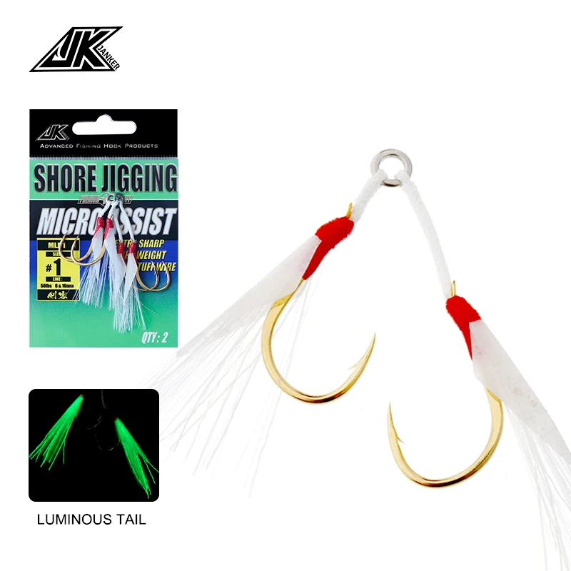 

JK stainless Gold Jigging Spoon Fishing Hook With PE Line Saltwater Jig Assist japan lure Fishhook For Sea Fishing things