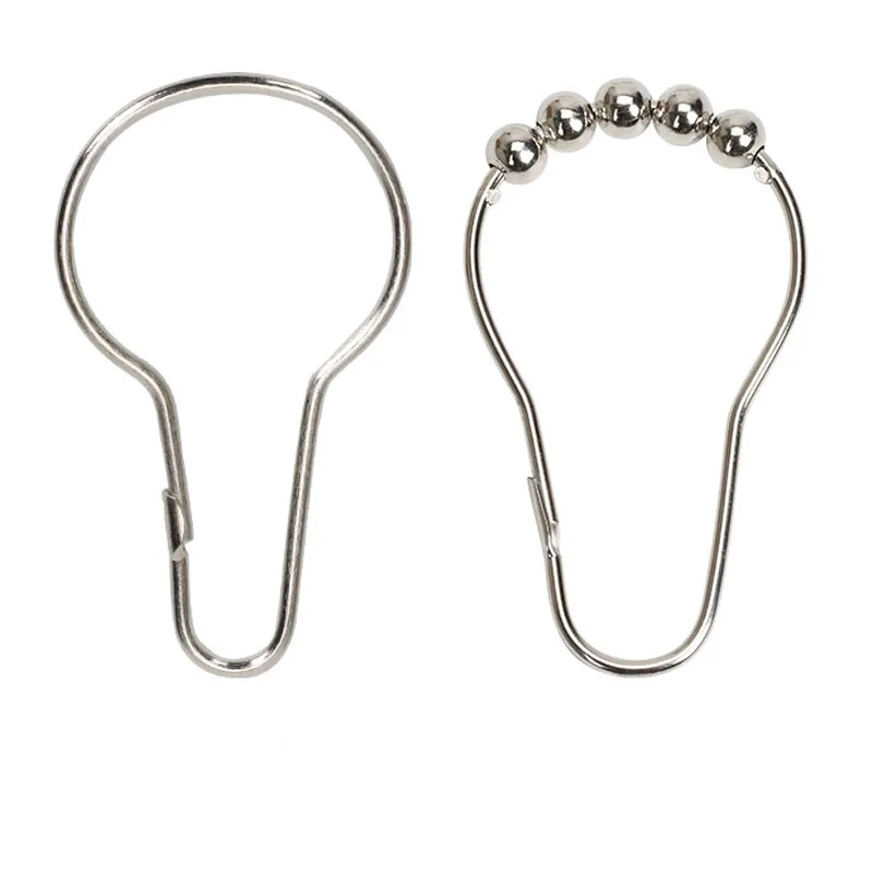 

20pcs Practical Stainless Steel Bath Curtain Rollerball Shower 5 Ball Polished Satin Nickel Glide Convenient Curtain Hooks Glide