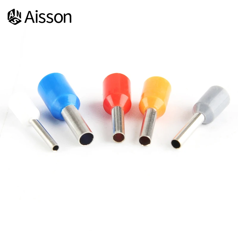Terminal Connector 100pcs Insulated Ferrules Terminal Block Cord End Wire Connector E0508 E1008 E1508 E2508 E4009 E6012 Electrical Crimp Terminator