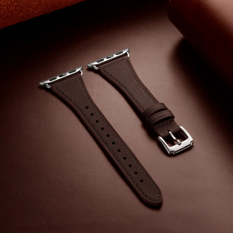 ASHEI ремешок из натуральной кожи для часов Apple Watch Series 5/4 44 мм 40 мм Ремешки для наручных часов iWatch Apple Watch 42 мм 38 мм серия 3/2/1