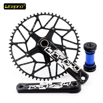 

Litepro Hollow Tech Edge Bicycle Cranks Chainring with Bottom Bracket BCD 130 170mm for Minivelo Folding Road Bike Crankset