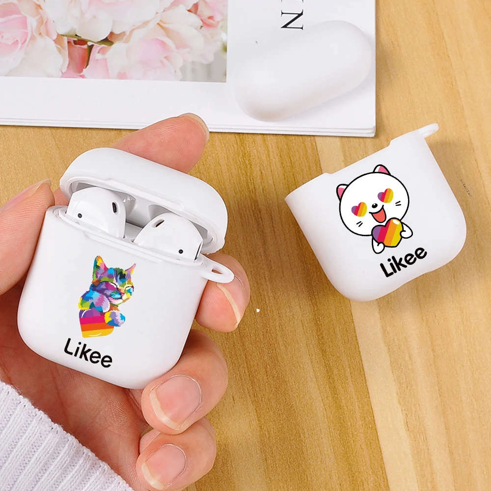 luxury Likee cat bear love heart cartoon Cover for apple Aipods 1 2 White Soft silicone Blutooth Earphone case box coque | Электроника