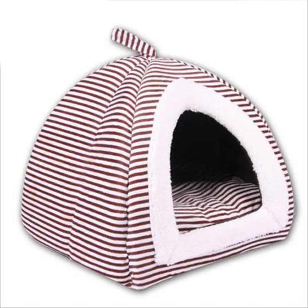 Stripe Pattern Puppy Pets Dog Cat Bed House Super Warm Soft Dog Mongolian Yurts Dog Kennel Animal House Pet Products