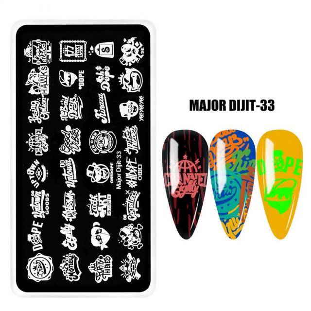 irregular shape Nail Stamping Plates Skull Template Dot Point Image Printing Stencil Nail print template Manicuring Tool