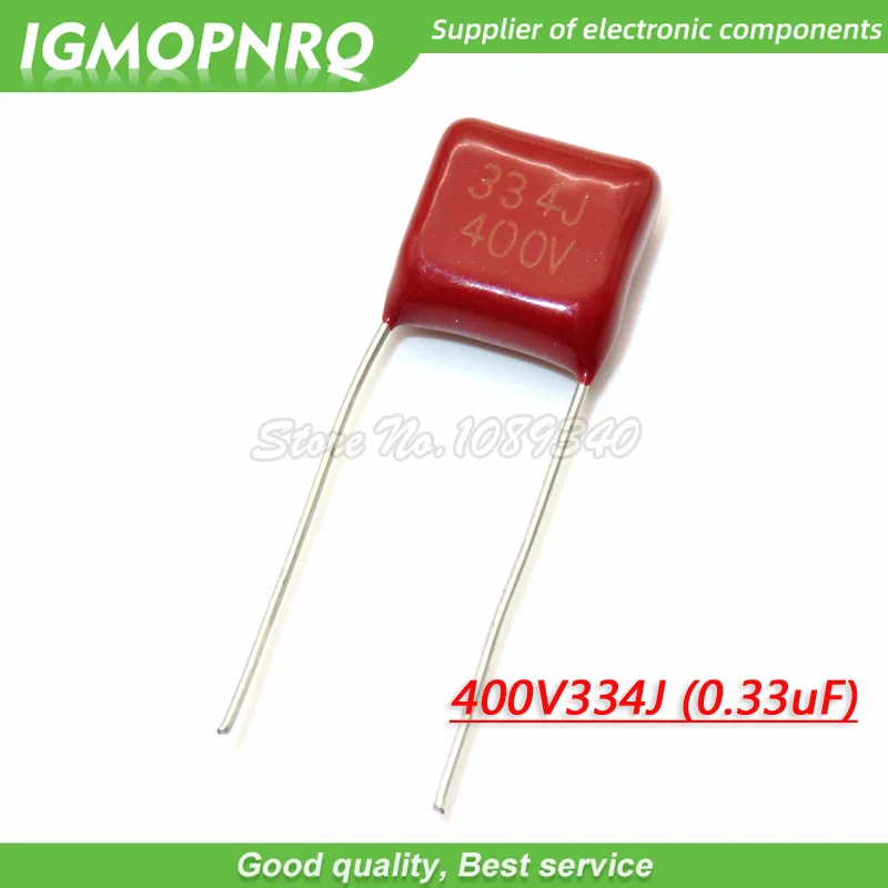 10 шт. 400V334J 0,33 мкФ шаг 15 мм 400V 330NF 334 CBB полипропиленовый пленочный конденсатор с алюминиевой крышкой