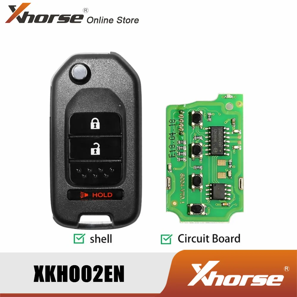 Xhorse XKHO02EN проводной дистанционный ключ для Honda Flip 2 + 1 кнопка английская версия штука| |