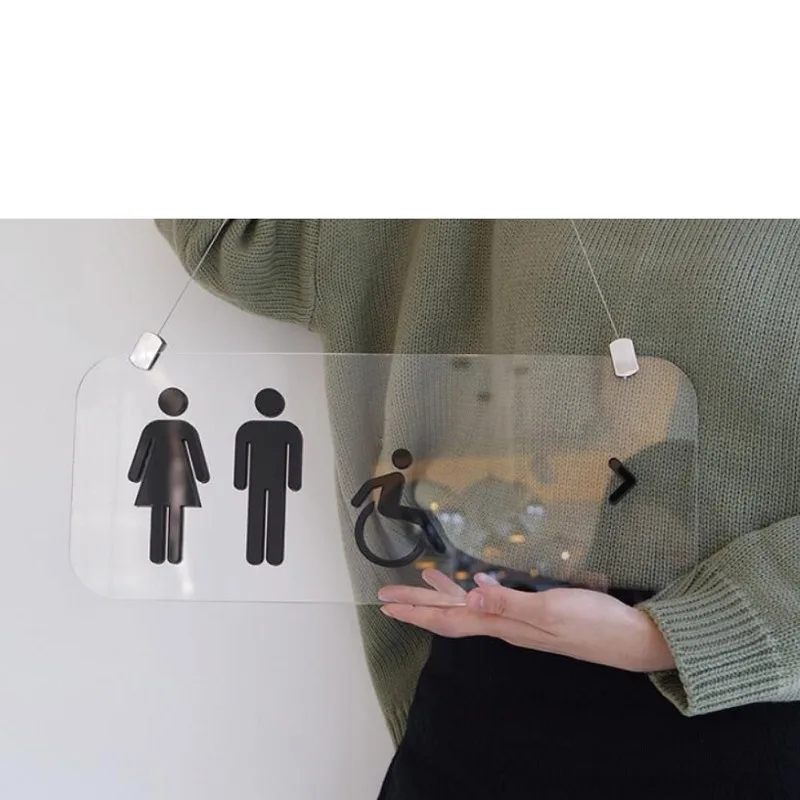 Настенная настенная табличка для унитаза прозрачная с цифрами туалета акриловая