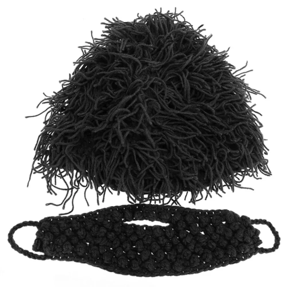 Прохладный подарок парик борода Для Мужчин's Шапки Хобо сумасшедшего ученого пещерный ручной вязать теплые зимние шапки Для мужчин Для