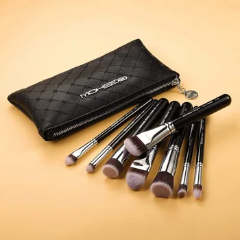 

Foundation Make Up Brushes Professional with Luxury Bag EIGSHOW Bright Silver 8pcs Face Kabuki Base Makeup Brushes Set