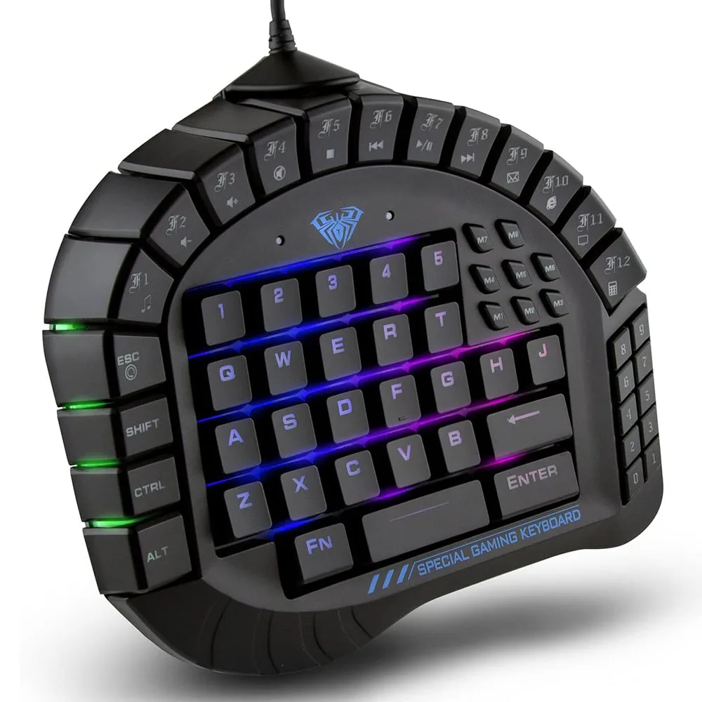 AULA 30 Progammable Keyboard профессиональная клавиатура с RGB подсветкой для игр одной руки со