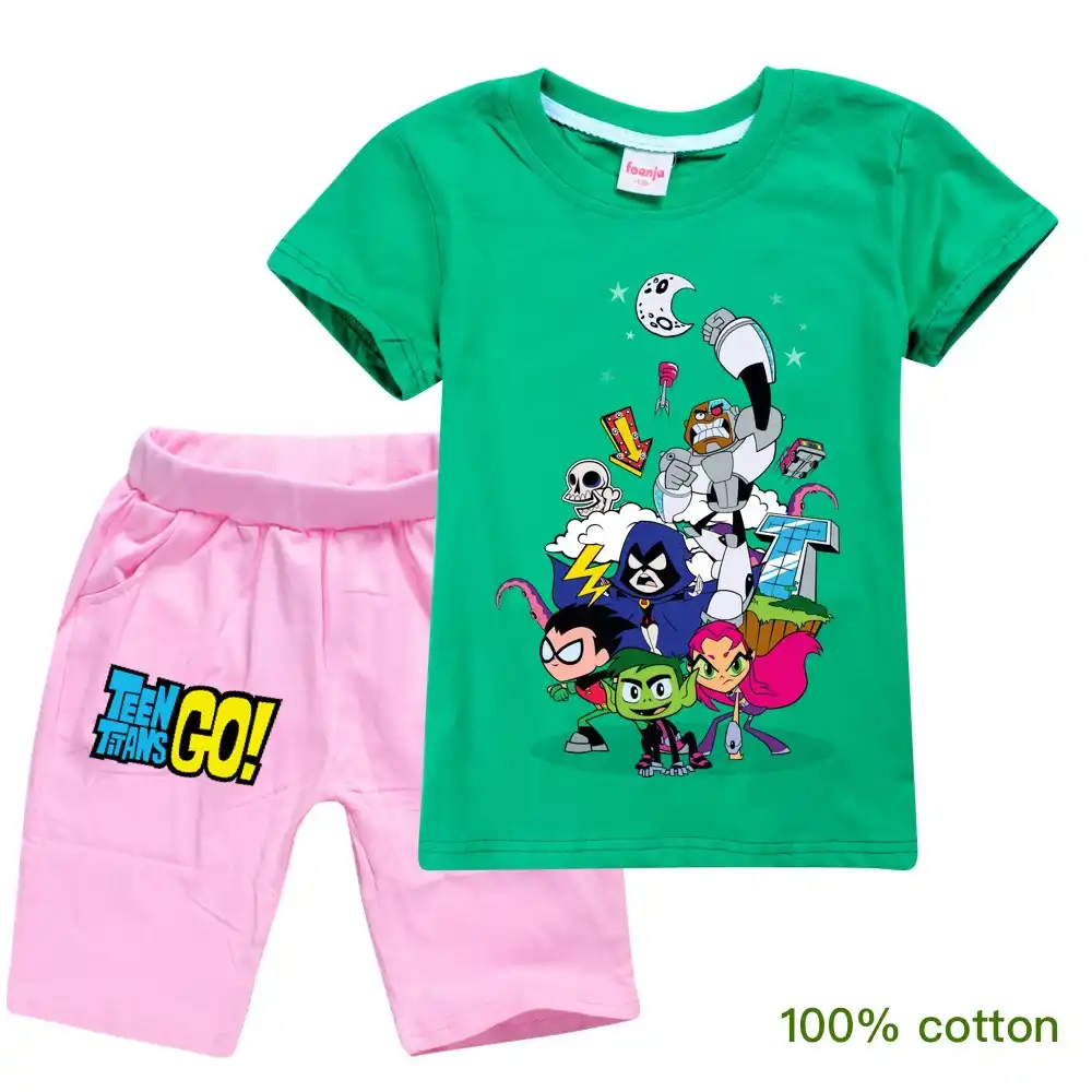 Kids T Shirt Shorts Summer Cartoon Teens Titans Go Boys Girls Clothes Children T Shirts Raven Robin Cyborg Short Sleeve Tees Aliexpress