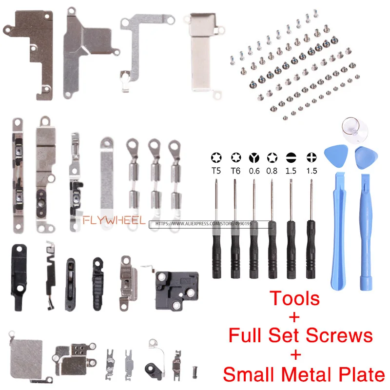 1 шт. маленький металлический набор деталей держатель кронштейн щит пластина+ полный набор винтов для iPhone 5S 5C 6 6S 7 8 Plus X с инструментами