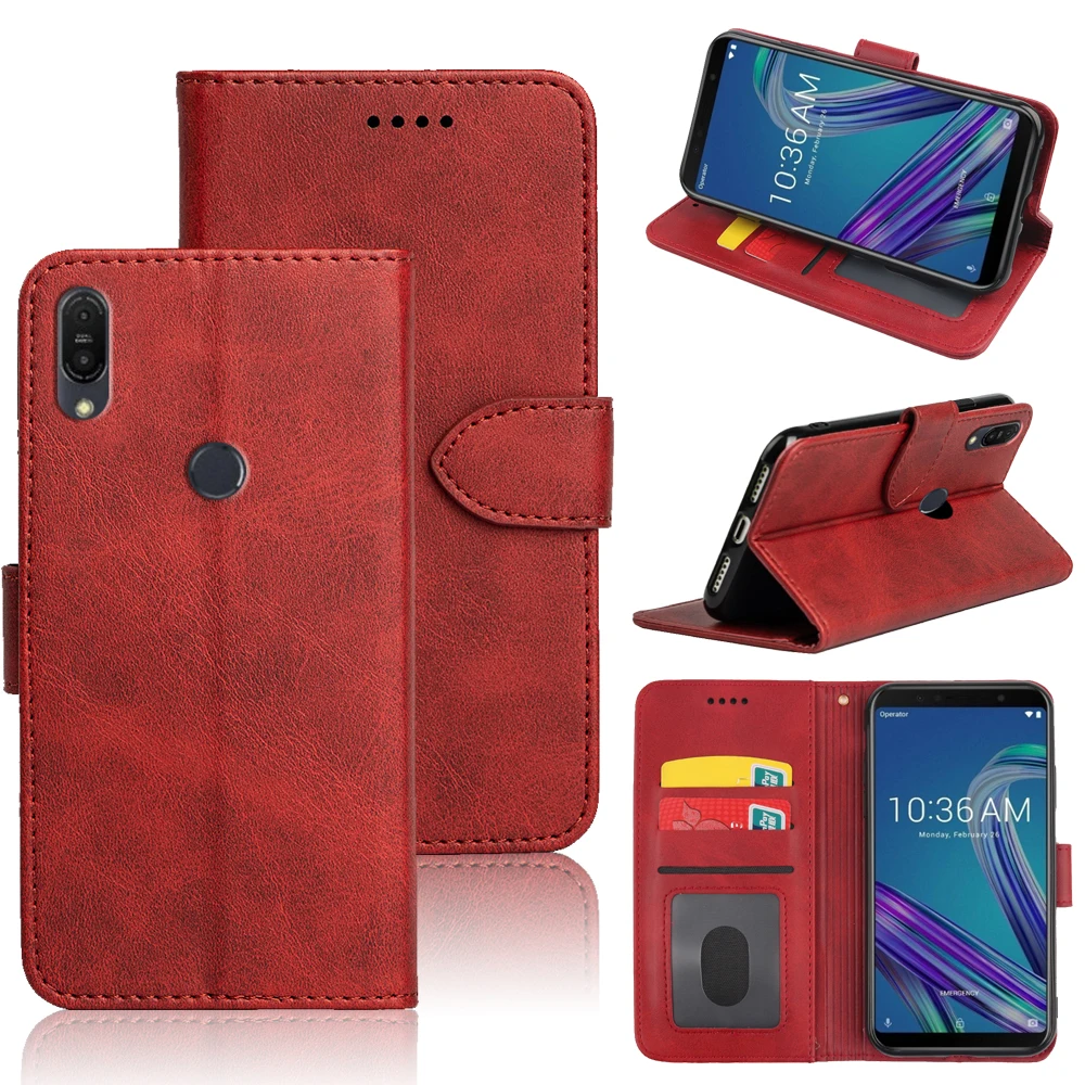 Чехол MKS для ASUS ZenFone Max Pro M1 (ZB602KL) простой кожаный чехол бумажники откидной