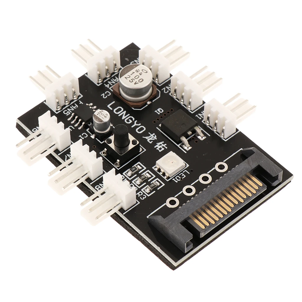 SATA до 8 каналов 3 pin/4 PIN штекер вентилятор концентратор 12 в блок питания сплиттер адаптер-поддержка выключения