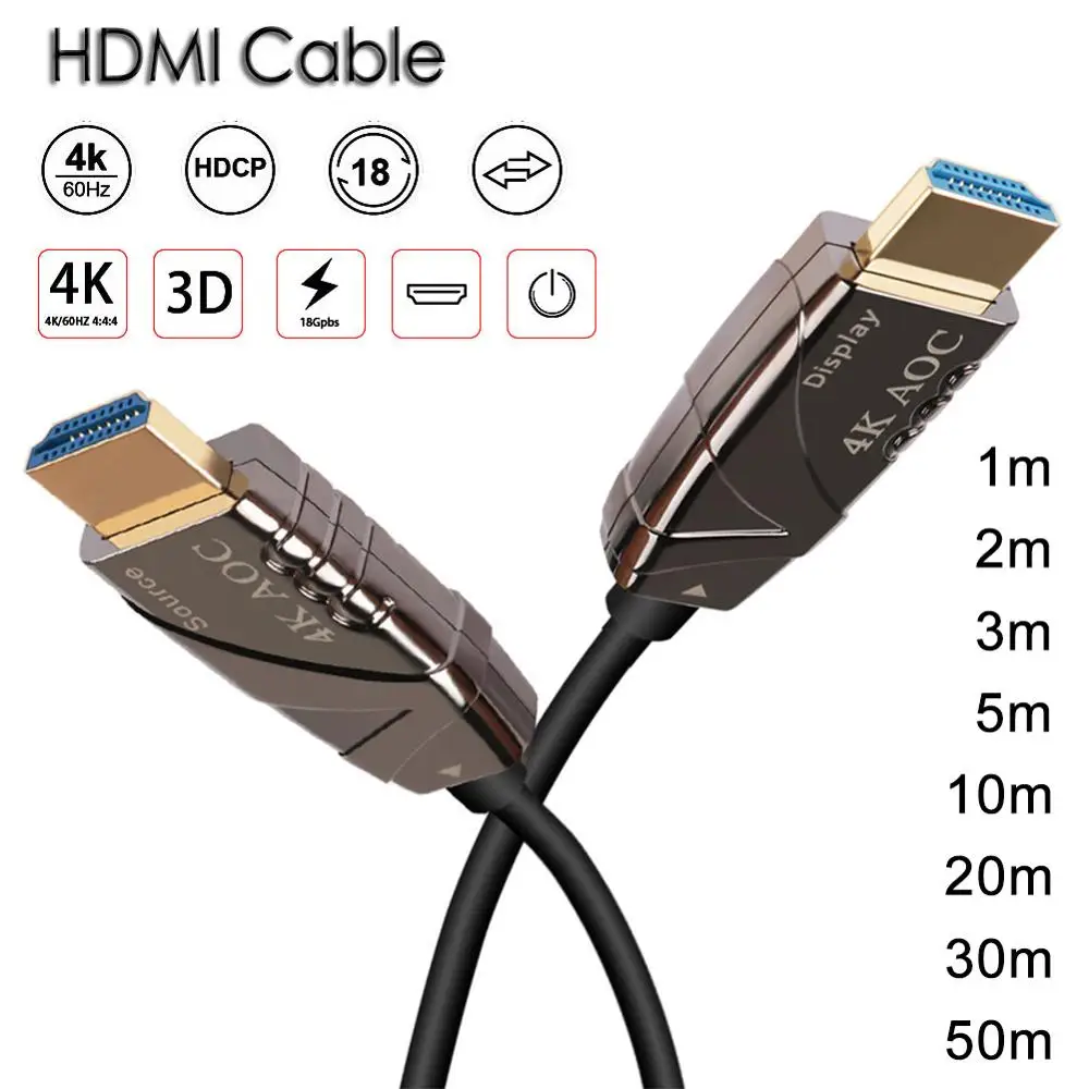 3D 4K Hdmi кабель оптоволоконный Кабель HDMI 2 0 1 50 м для PS4 Apple TV разветвитель