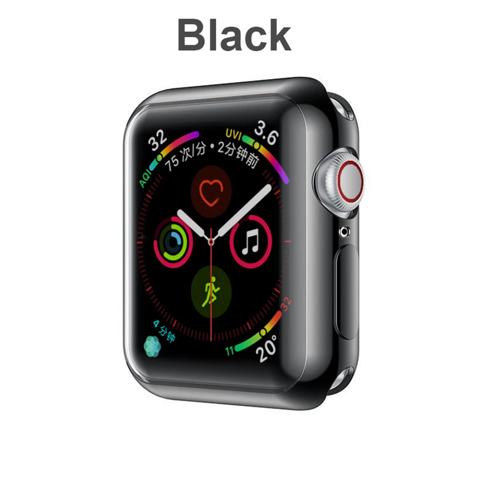 Модный 360 градусов Тонкий чехол для часов Apple Watch 3/2 42 мм 38 мм чехол мягкий прозрачный TPU протектор экрана для iWatch 4 44 мм 40 мм - Цвет: 42mm (Series 2 3)