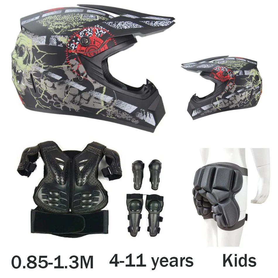 52-55 см окружность головы детский шлем мотоциклетная нательная Защита Защитный армированный велосипедный и Коньковый Спорт Защита головы для шлем колено защита для локтей - Цвет: SET Q