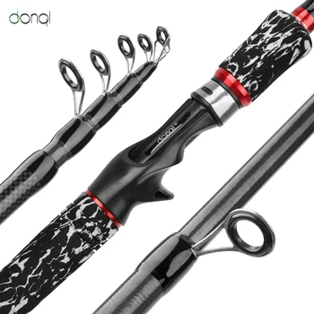 

DONQL Fishing Rod Telescopic 1.8 m-2.7 m Carbon Ultra Short Spinning Casting Fishing rod Travel Portable winter Fish Pole Tools
