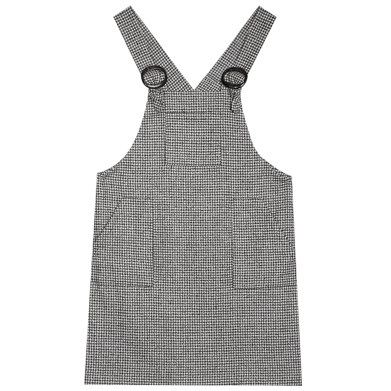 Серый ELFSACK, серое клетчатое платье с карманами, женское платье, зима, новая мода, твид, без рукавов, для офиса, для девушек, повседневные платья - Цвет: Серый