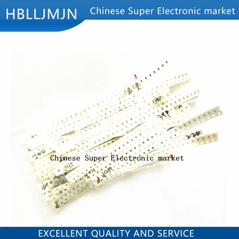 1250PCS 0805 0603 0402 SMD Ceramic Capacitor Assorted Kit 1pF~10uF 50values*25pcs=1250pcs ceramic capacitor smd capacitor
